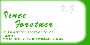 vince forstner business card